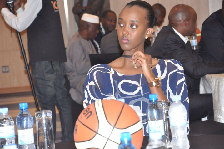 Ange Kagame usanzwe ari n'umufana wa Basketball yari yitabiriye uyu muhango