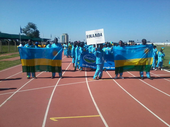 Abahagarariye u Rwanda mu muhango wo gufungura aya marushanwa wabereye kuri Kipchoge Eldoret Stadium