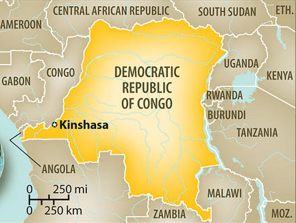 Ikarita ya Repubulika Iharanira Demokarasi ya Kongo.