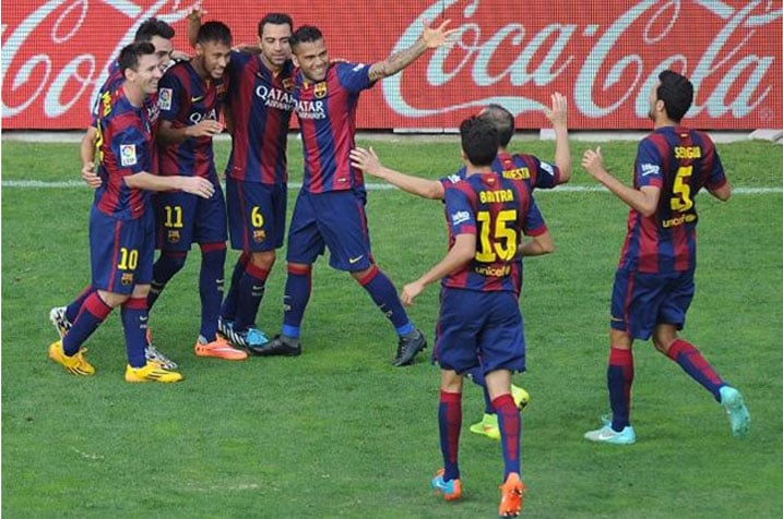 FC Barcelona ikomeje kuyobora la Liga nyuma yo gutsinda Eibar 3-0.