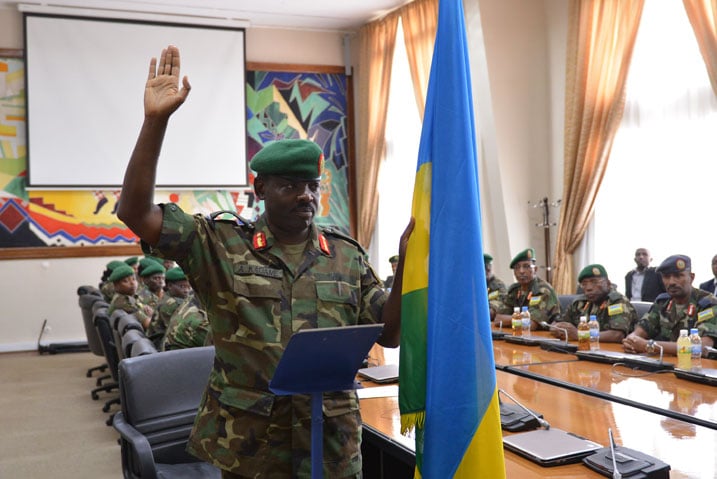 Brig Gen Andrew Kagame yarahiriye kuba Perezida w'urukiko rwa gisirikare.