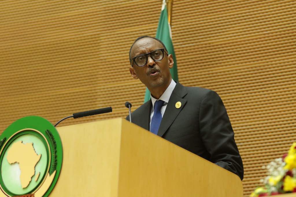 Perezida Kagame avuga ijambo nyuma yo kugirwa Umuyobozi Mukuru wa AU