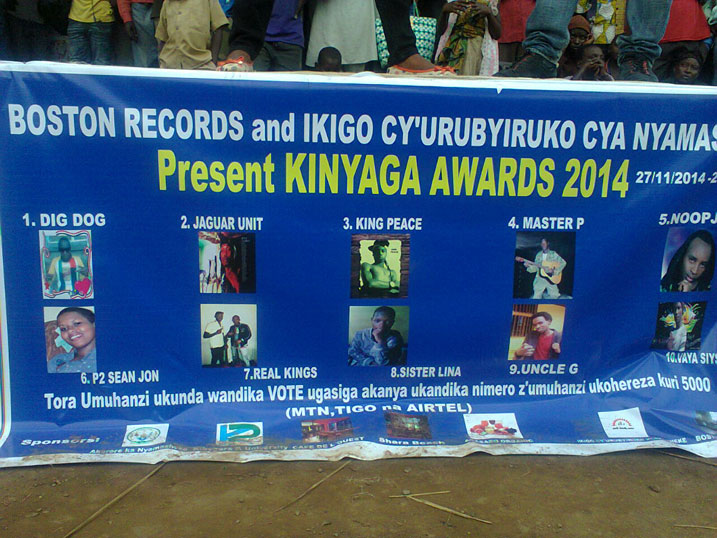 Abahanzi bahatanira "Kinyaga Awards".
