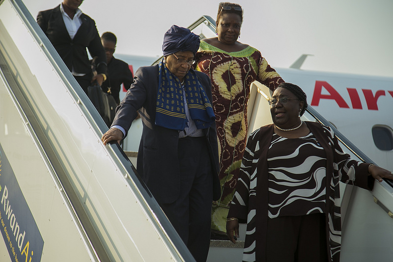 Perezida wa Liberia, Ellen Johnson Sirleaf ari mu Rwanda.