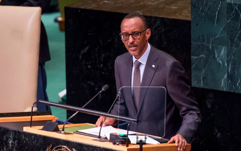 Perezida Kagame ageza ijambo ku bakuru b'ibihugu na guverinoma bitabiriye inteko rusange y'Umuryango w'Abibumbye