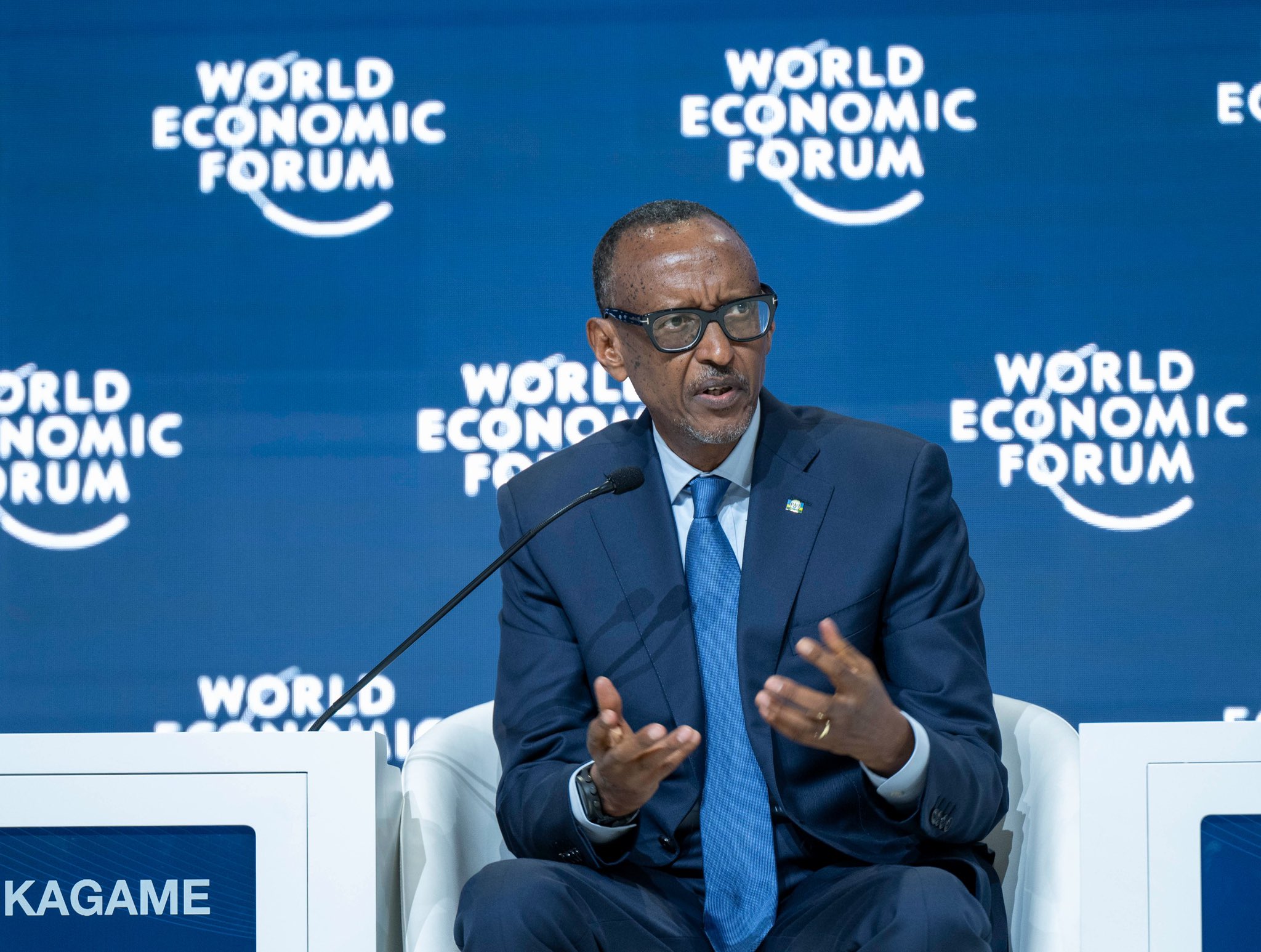 Perezida Kagame ageza ijambo ku bitabiriye WEF