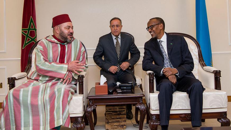 Umwami Mohamed VI mu biganiro ahrutse kugirana na Perezida Kagame ubwo aheruka mu Rwanda