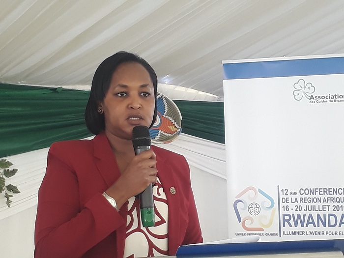 Minisitiri w'Urubyiruko, Rosemary Mbabazi yasabye aba bagide gufata iyambere bagakemura ibibazo biri mu bakobwa b'Abanyafurika