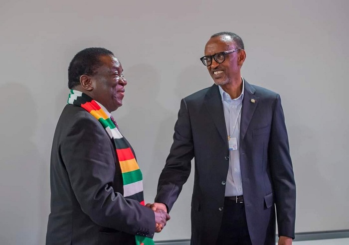Perezida Kagame na Emmarson Mnagagwa wa Zimbabwe