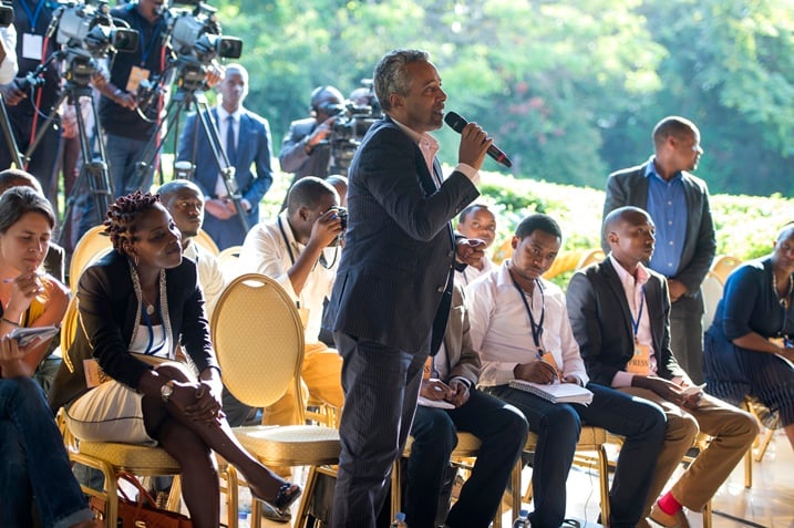 Ikiganiro abakuru b'ibihugu bagiranye n'abanyamakuru, cyitabiriwe n'abaministiri batandukanye b'u Rwanda.
