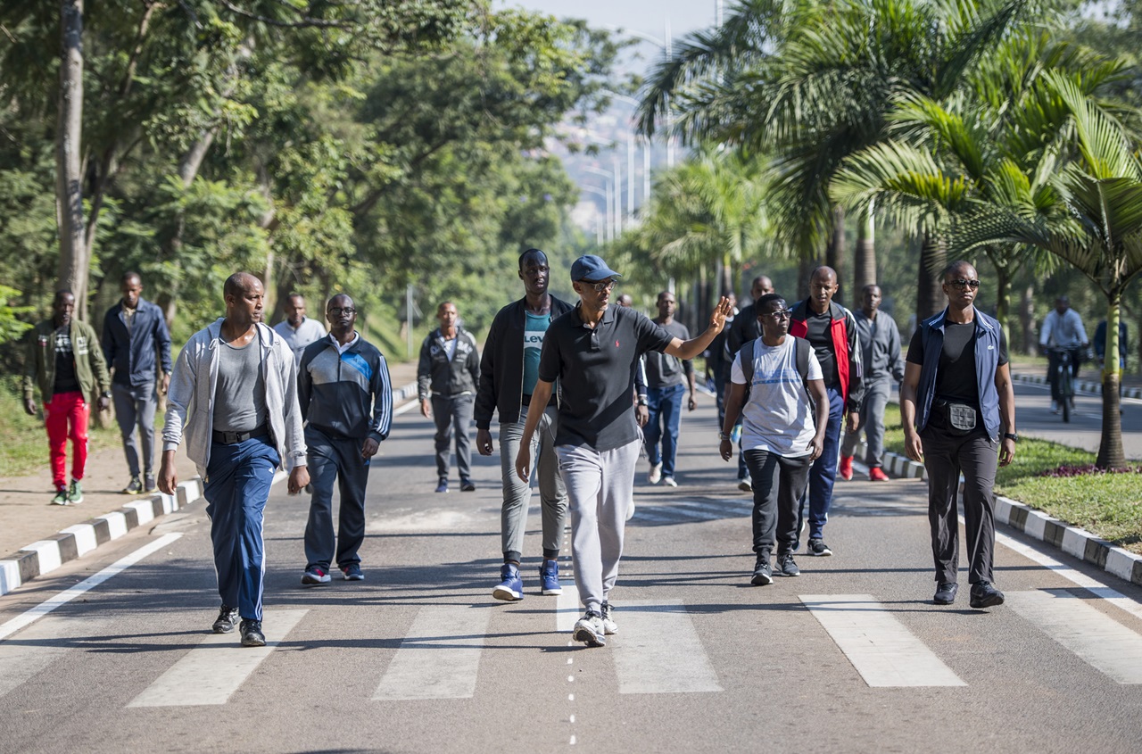 Perezida Kagame yakoze siporo rusange kuri iki cyumweru