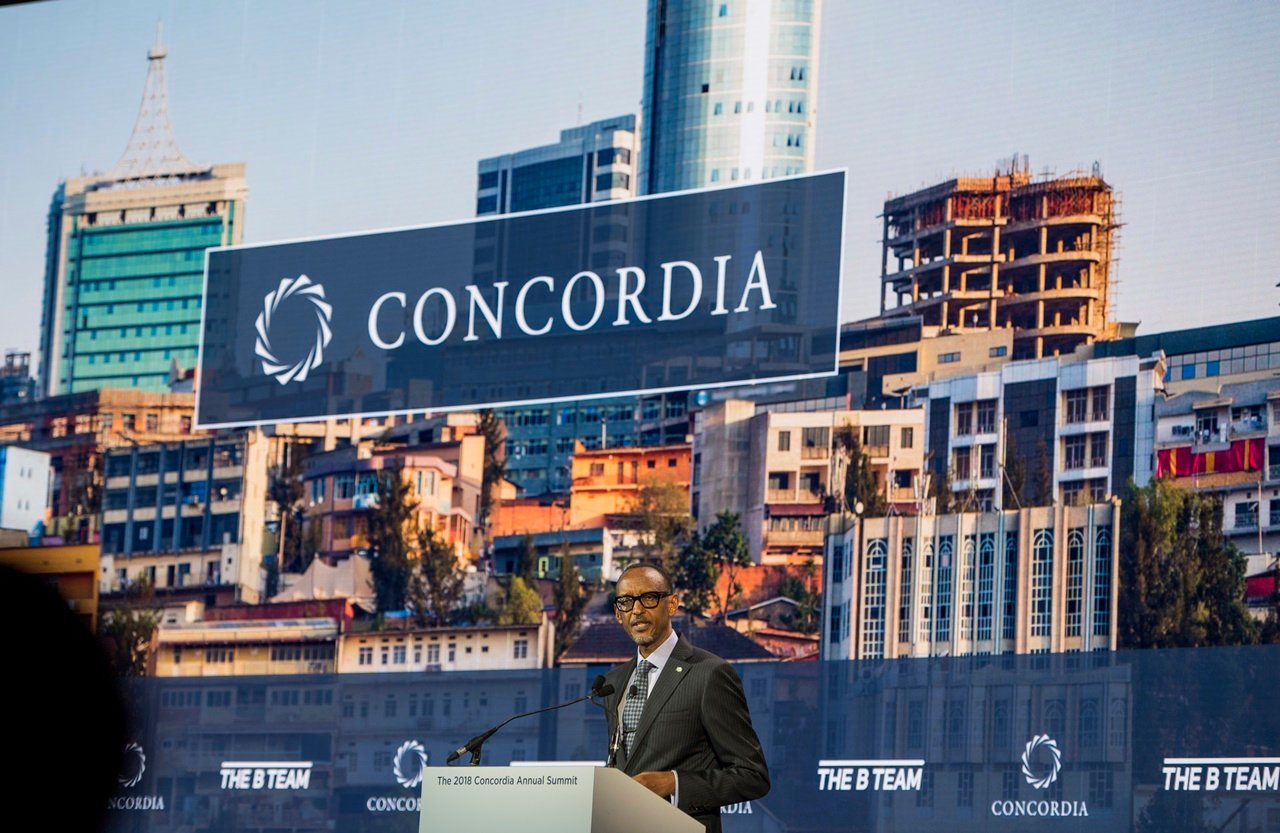 Perezida Kagame ubwo yagezaga ijambo ku bitabiriye inama ya Concordia