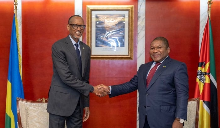 Perezida Kagame ari kumwe na Perezida Nyusi wa Mozambique