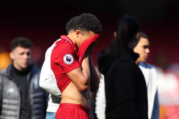 Trent Alexander-Arnold wa Liverpool uherutse kwigaragaza muri Champions League yari ari mu gahinda