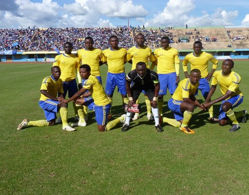 Bamwe mu bakinnyi bari gagize ikipe ya AS Muhanga umwaka ushize.