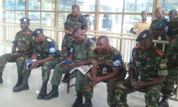 Abasirikare ba EJVM bakomoka mu muryango wa ICGLR bari baje kwakira Utubi.