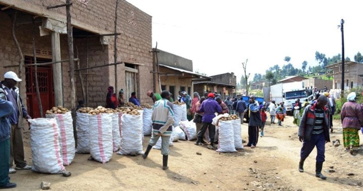 Abaturage basigira ibirayi abashabitsi ngo babagurishirize bakabarira amafaranga.
