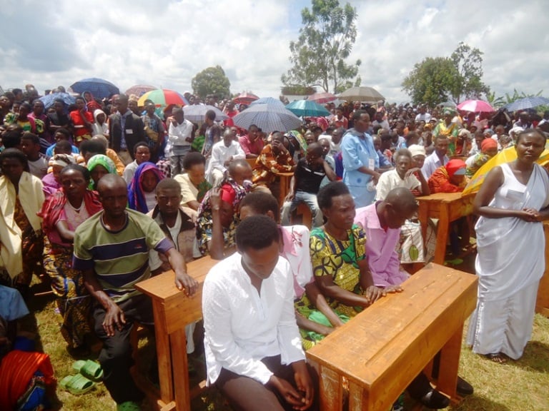 Abaturage bo mu murenge wa Munyaga bari baje kwibuka ari benshi.