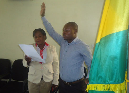 Twahirwa Jean Marie, umwe mu bakozi barahiriye kuzuza inshingano za leta mu karere ka Ruhango