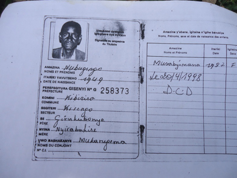 Alice witwazwa na Ntawugirirabino nta ba mu ndangamuntu y'umugabo wa Mukarugema.