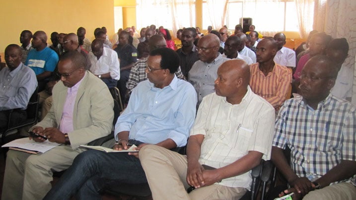 Bamwe mu bacuruzi na bafite amazu akodeshwa mu mujyi wa Kigali bari bitabiriye iyi nama.