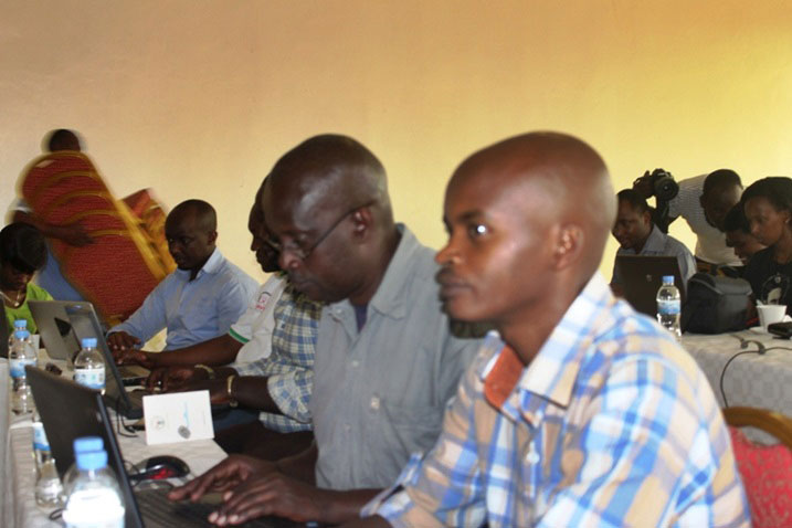 Bamwe mu banyamakuru bari bitabiriye ibi biganiro.