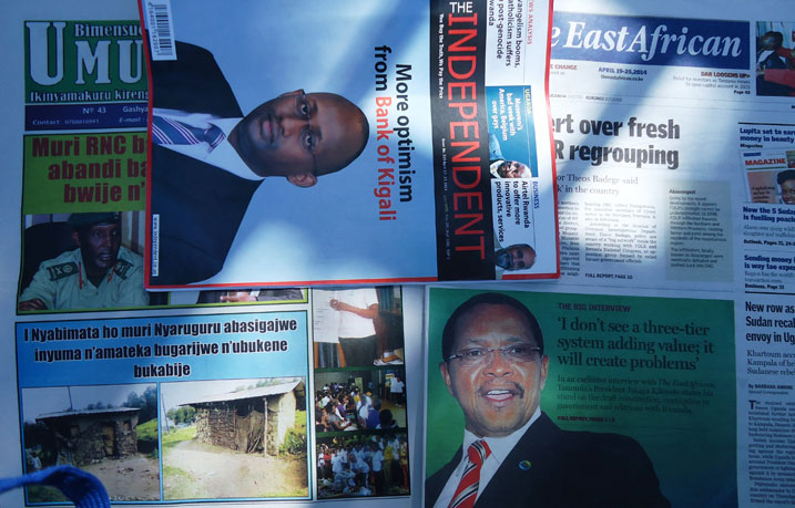 Bimwe mu binyamakuru bikorera mu Rwanda.