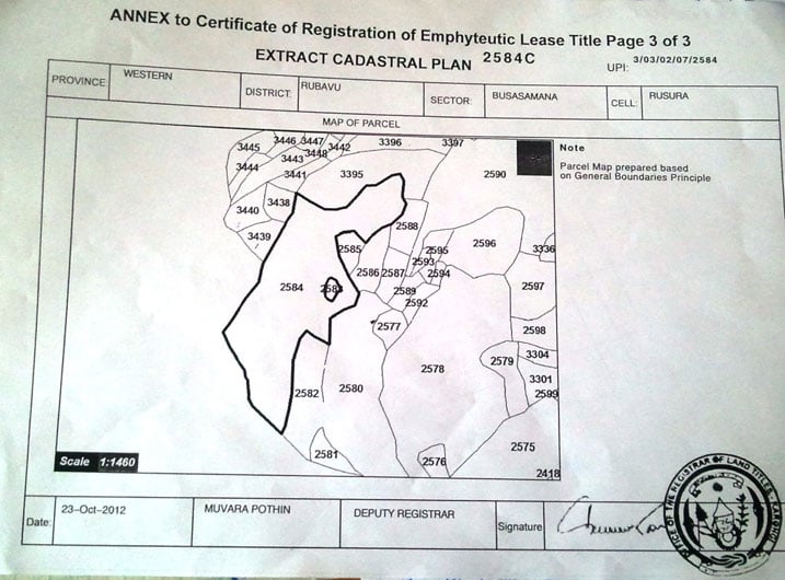 Bimwe mu byangombwa by'ubutaka byo kuri Kanyesheja 2 abaturage batunze.