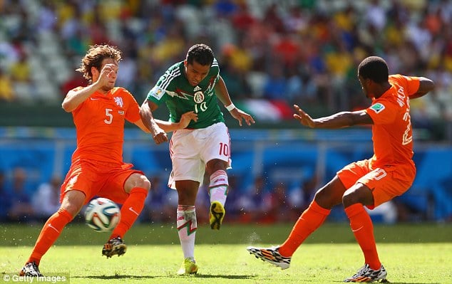 Giovanni Dos Santos yatsinze igitego cya mbere cya Mexique ku ishoti riremereye yohereje ku munota wa 48.