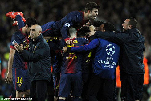 Ibyishimo byarenze abakinnyi ba FC Barcelona umukino urangiye.