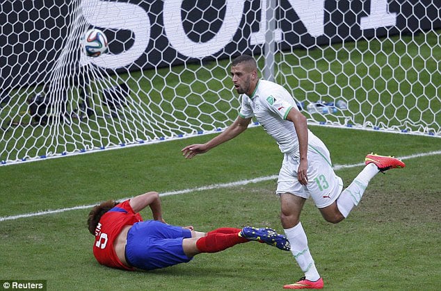 Islam Slimani niwe watsinze igitego cya mbere mu bitego bine Algeria yatsinze Koreya y'Epfo.