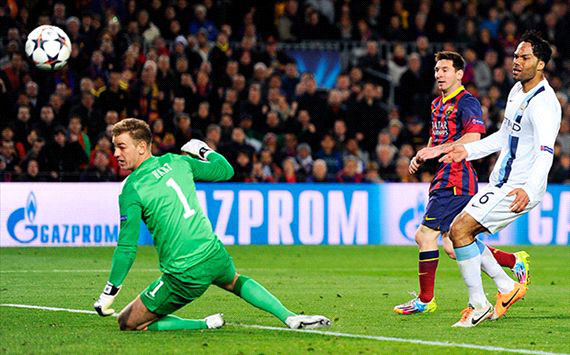 Lionel Messi ni we watsinze igitego cya mbere muri 2 Barcelone yatsinze Manchester City.