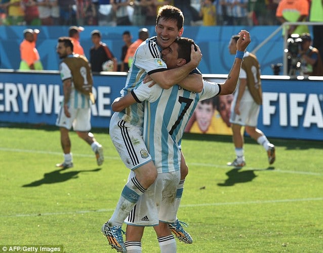 Messi na Di Maria bishimira igitego bombi bakoreye cyane.