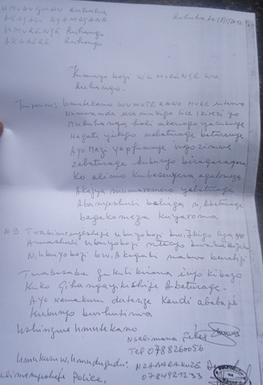 Komite y'umudugudu yananiwe gukemura icyo kibazo yohereza abaturage ku rwego rwo hejuru.