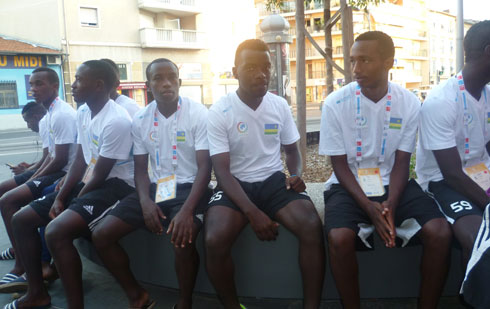 Bamwe mu bakinnyi b'ikipe y'umupira w'amaguru y'u Rwanda U20