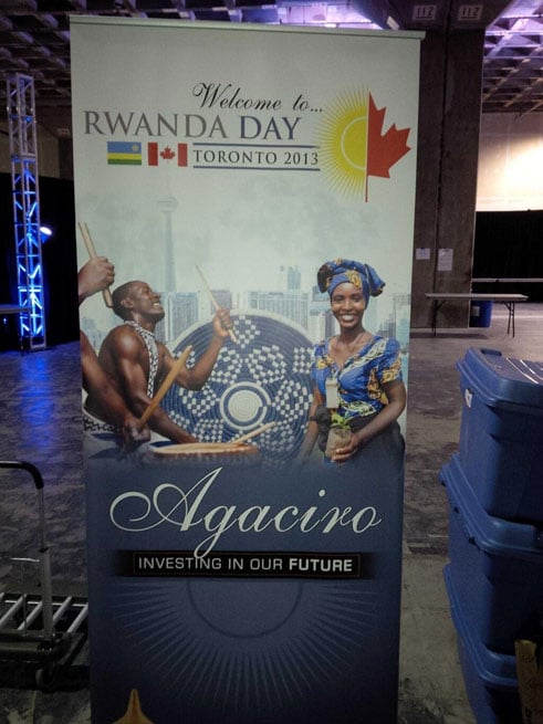 Bimwe mu birango bya Rwanda Day i Toronto ahitwa 45 Carl Hall Road (Foto Imanzi Kayitare/twitter)