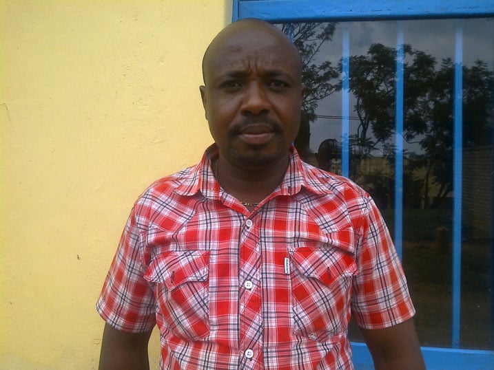 Umucuruzi Nzeyimana Jean Marie Vianney wateguye imurikagurisha.
