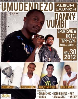 Alubumu "Umudendezo" izamurikwa tariki 30/11/2012 kuri sports view hotel.