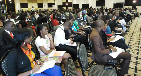 Urubyiruko ruvuye hirya no hino mu bihugu bya Afurika, ruteraniye mu nama i Kigali.