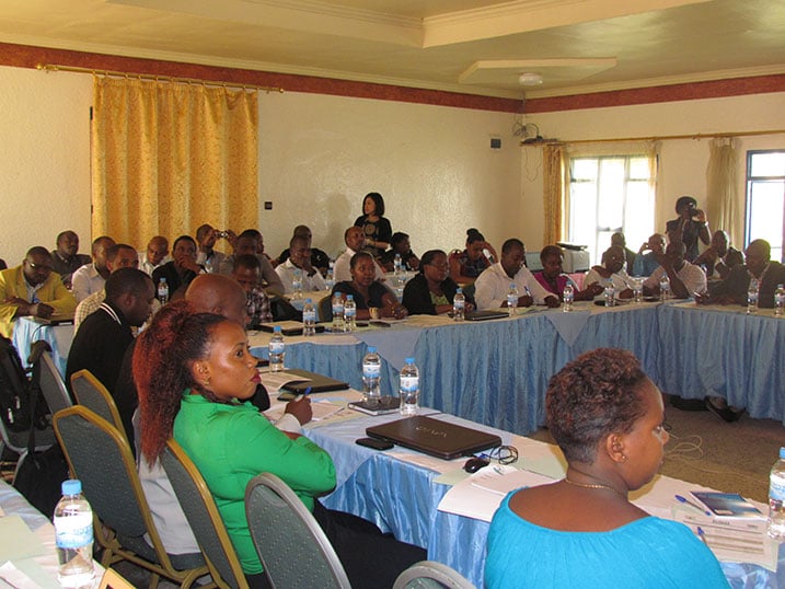 Abahagarariye imiryango itegamiye kuri leta bari mu mahugurwa y'iminsi ibiri yateguwe na RGB na UNDP.