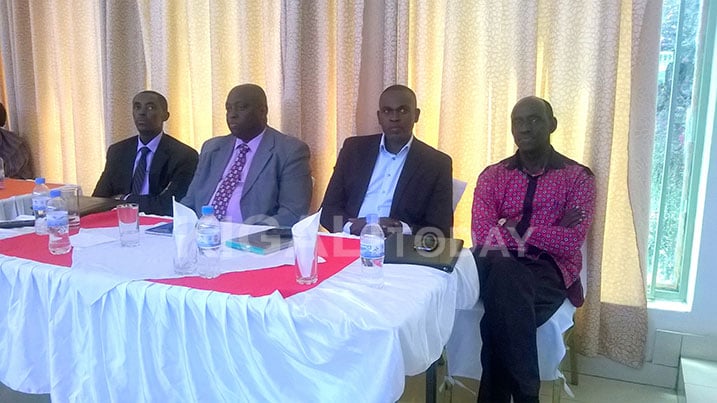 Abakandida bahatanira gusimbura Dr. Bizimana. L-R: Jean de Dieu Mucyo, Jean de la Croix Nkurayija, Zinarizima Diogène na Dr. Emmanuel Havugimana.