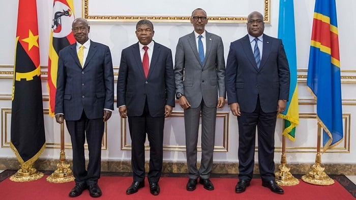 Abakuru b'Ibihugu bya Uganda, Angola, u Rwanda na RD Congo mu nama yabahuje mu bihe bishize