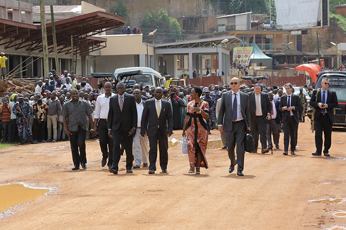 Abari bahagarariye Uganda barangajwe imbere na Depite Kamusiime Caroline, baje bari kumwe n'abahagarariye ibihugu byabyo n'imiryango mpuzamahanga muri Uganda