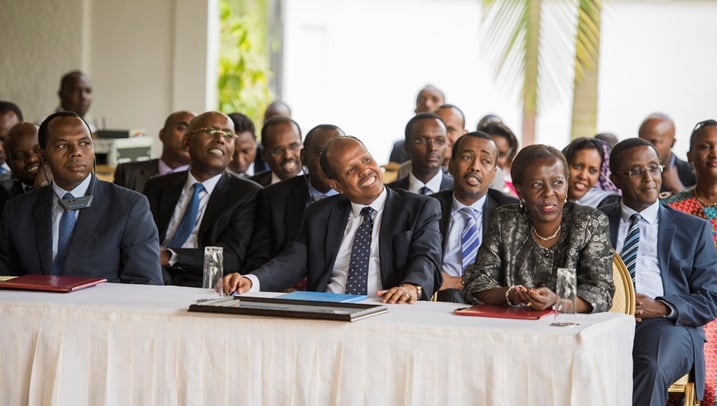Abayobozi bakuru mu Rwanda bitabiriye ibiganiro Perezida Kagame na Omar Guelleh bagiranye n'itangazamakuru.