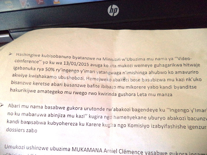 Abirukanywe bibaza impamvu umwanzuro wo kubasubiza mu kazi wafashwe ariko ntukurikizwe.