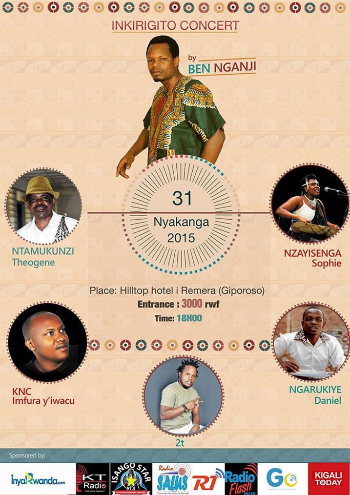 Bisangwa Nganji Benjamain ngo agiye kubyutsa igihangano cye "Inkirigito" binyuze mu "Inkirigito Concert".