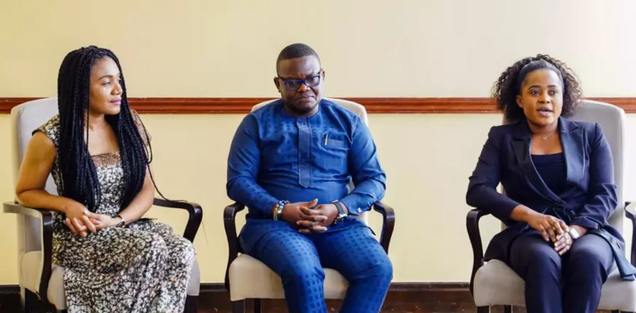 Uhereye ibumoso: Dr. Nkiru Balonwu watangije Africa Soft Power, Gayheart Mensah (hagati) wo muri Africa Prosperity Network na Hannah Akuwu, Umunyamabanga Nshingwabikorwa wa Africa Prosperity Network, batanze ikiganiro ku iterambere rya Afurika