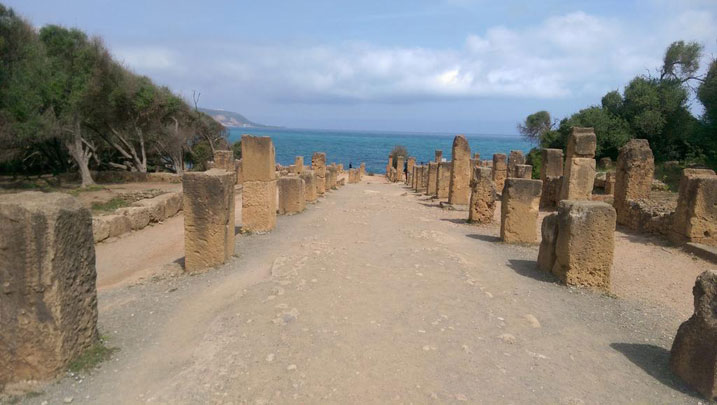 Aha ni kuri Tipasa Archeological Park mu gihugu cya Algeria aho Perezida Kagame yasuye.