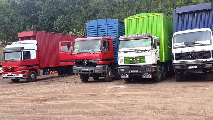 zimwe mu modoka zijyana ibicuruzwa mu Mujyi wa Goma