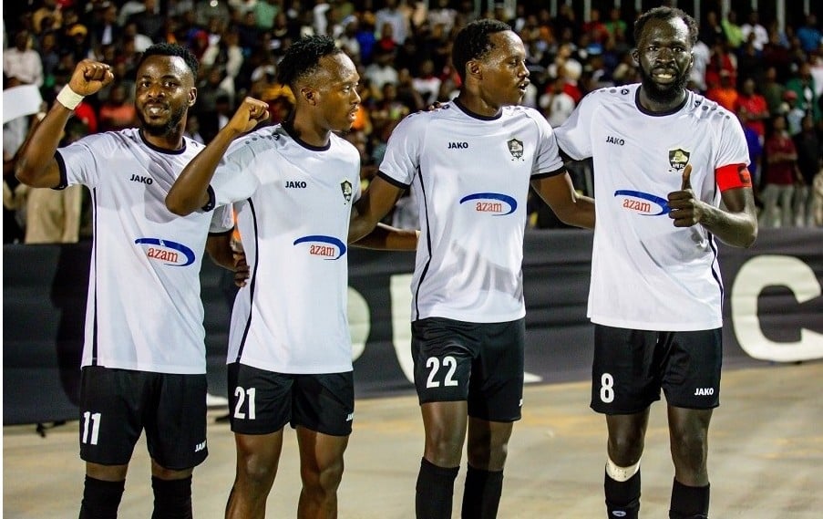 Abakinnyi ba APR FC bishimira igitego cya Ruboneka Jean Bosco 